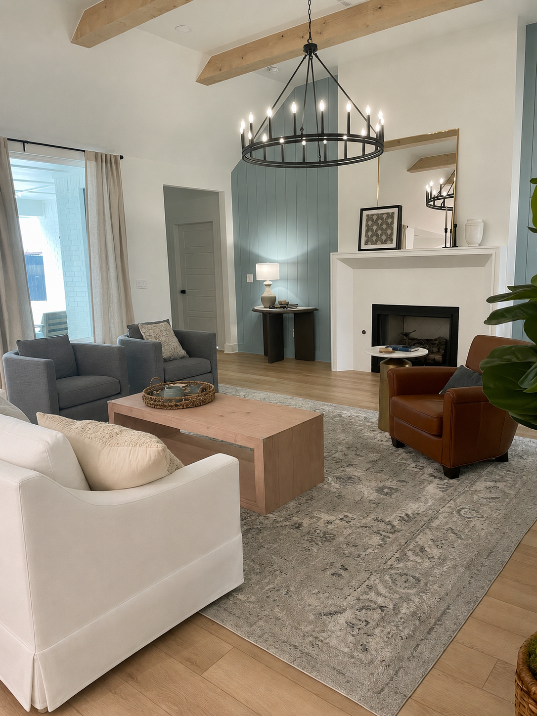 Warm, thoughtfully designed living room